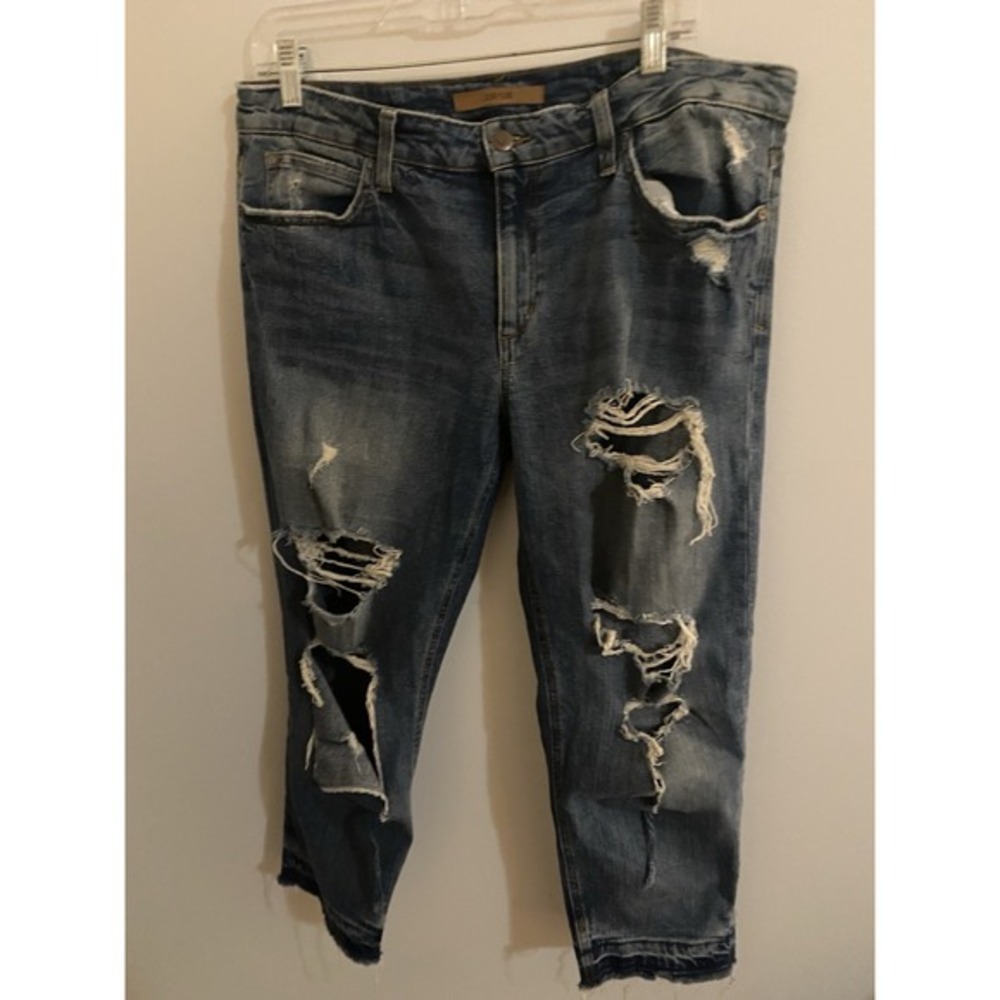 Joes Jeans Medium Wash Distressed Boyfriend Billie Ankle Straight Jeans Size 30 - Picture 2 of 7